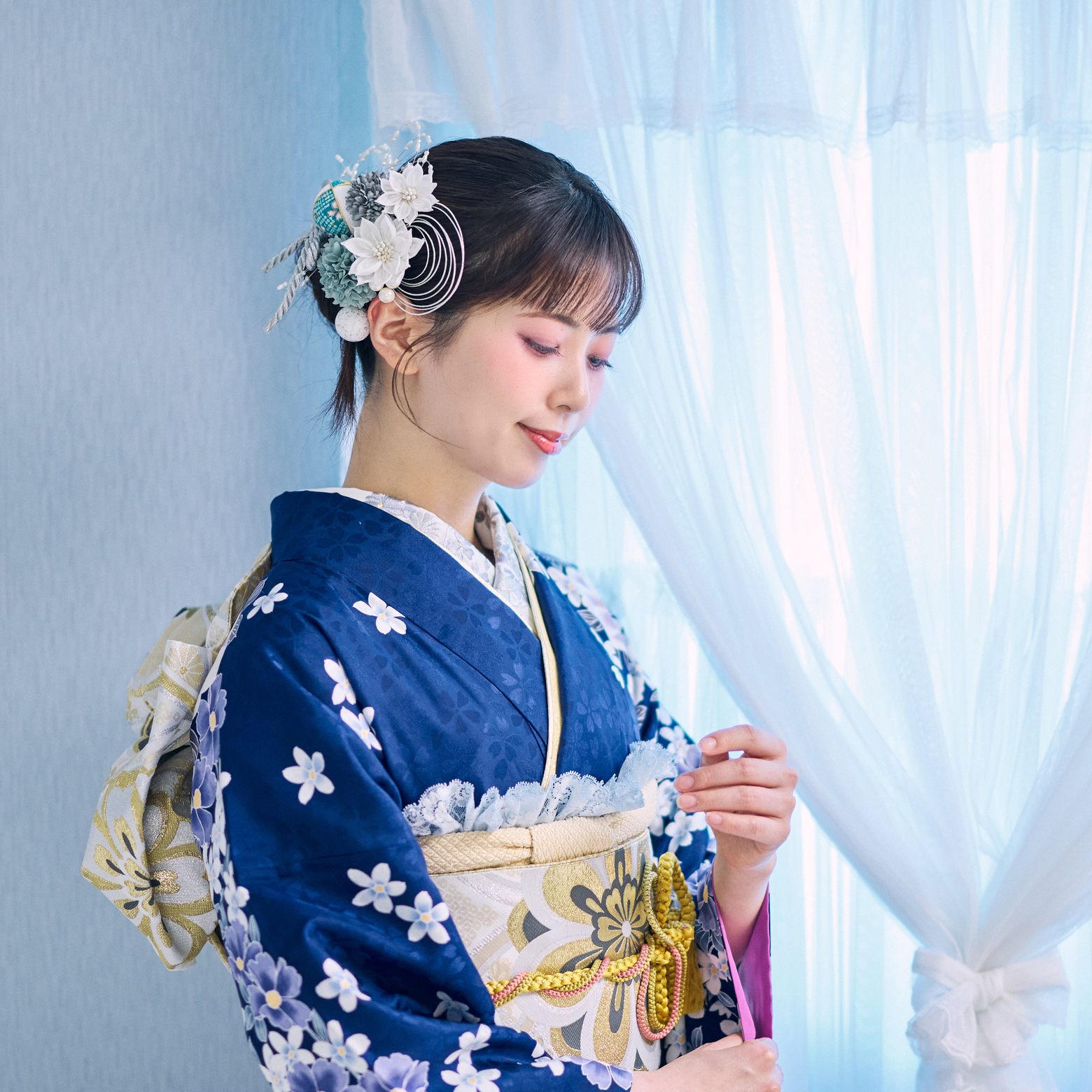 月下美人 白 モデル着用 3