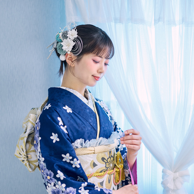 月下美人 白 モデル着用 3